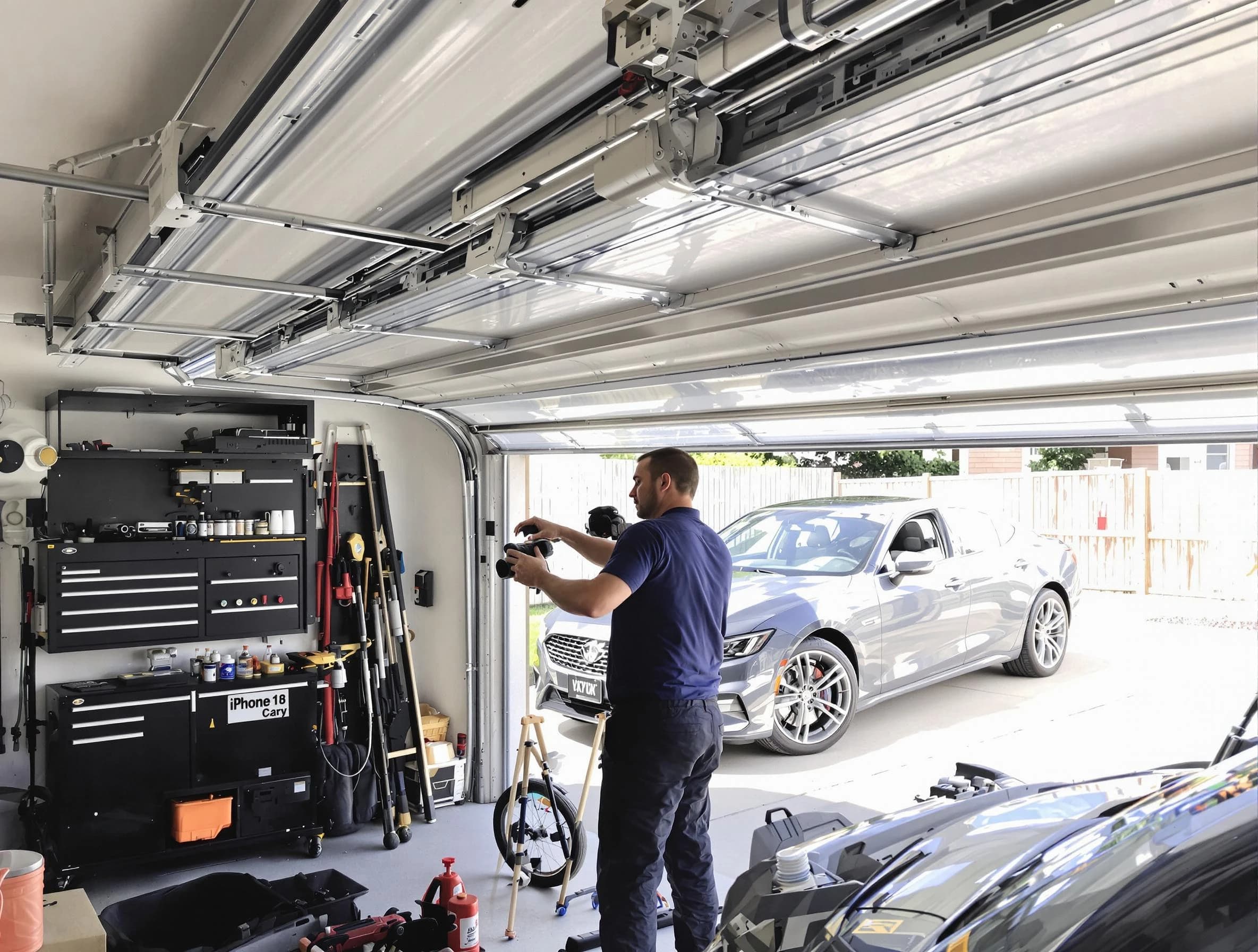 Dedham Garage Door Repair technician fixing noisy garage door in Dedham