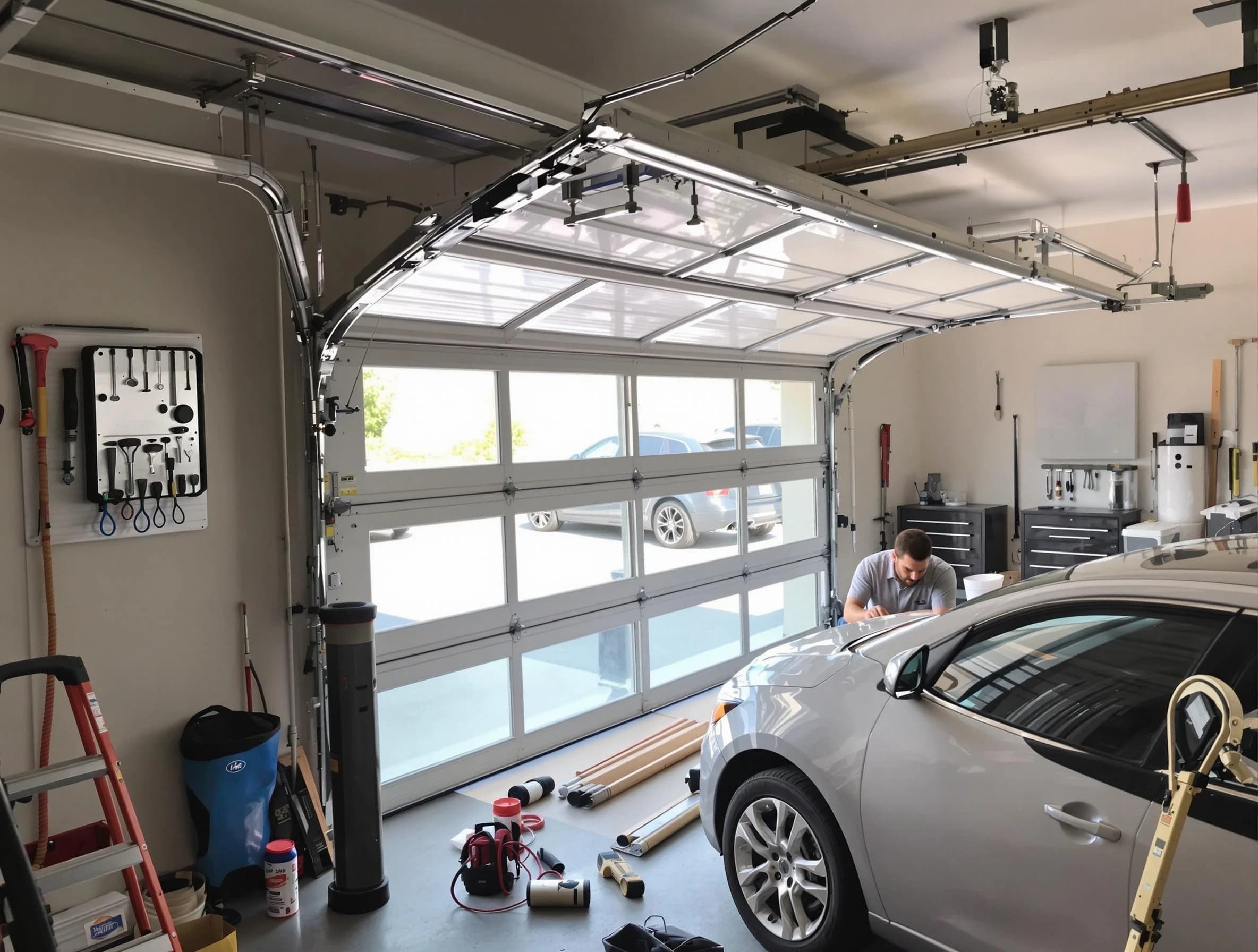 Garage door noise reduction service by Dedham Garage Door Repair in Dedham