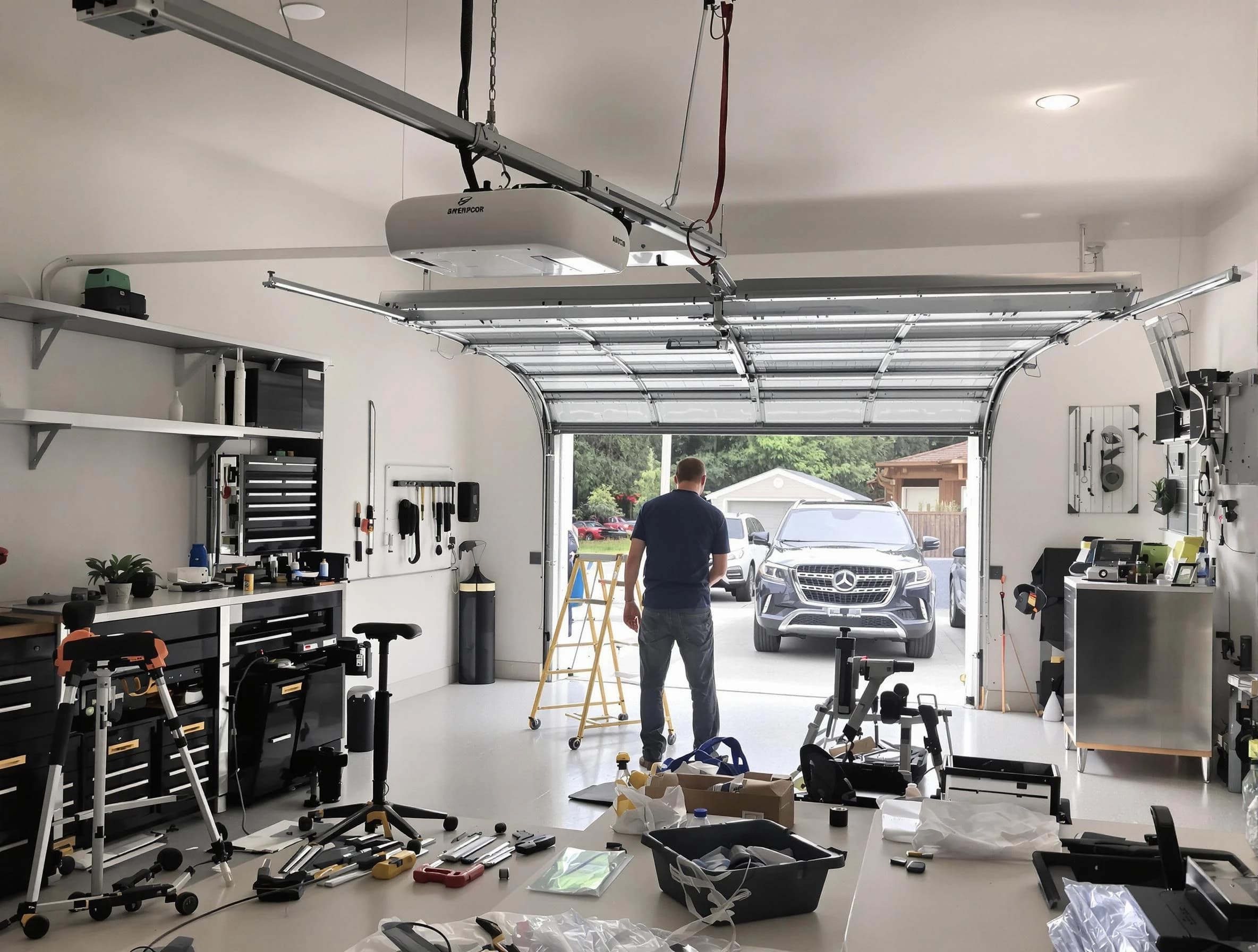Garage door opener installation by Dedham Garage Door Repair in Dedham