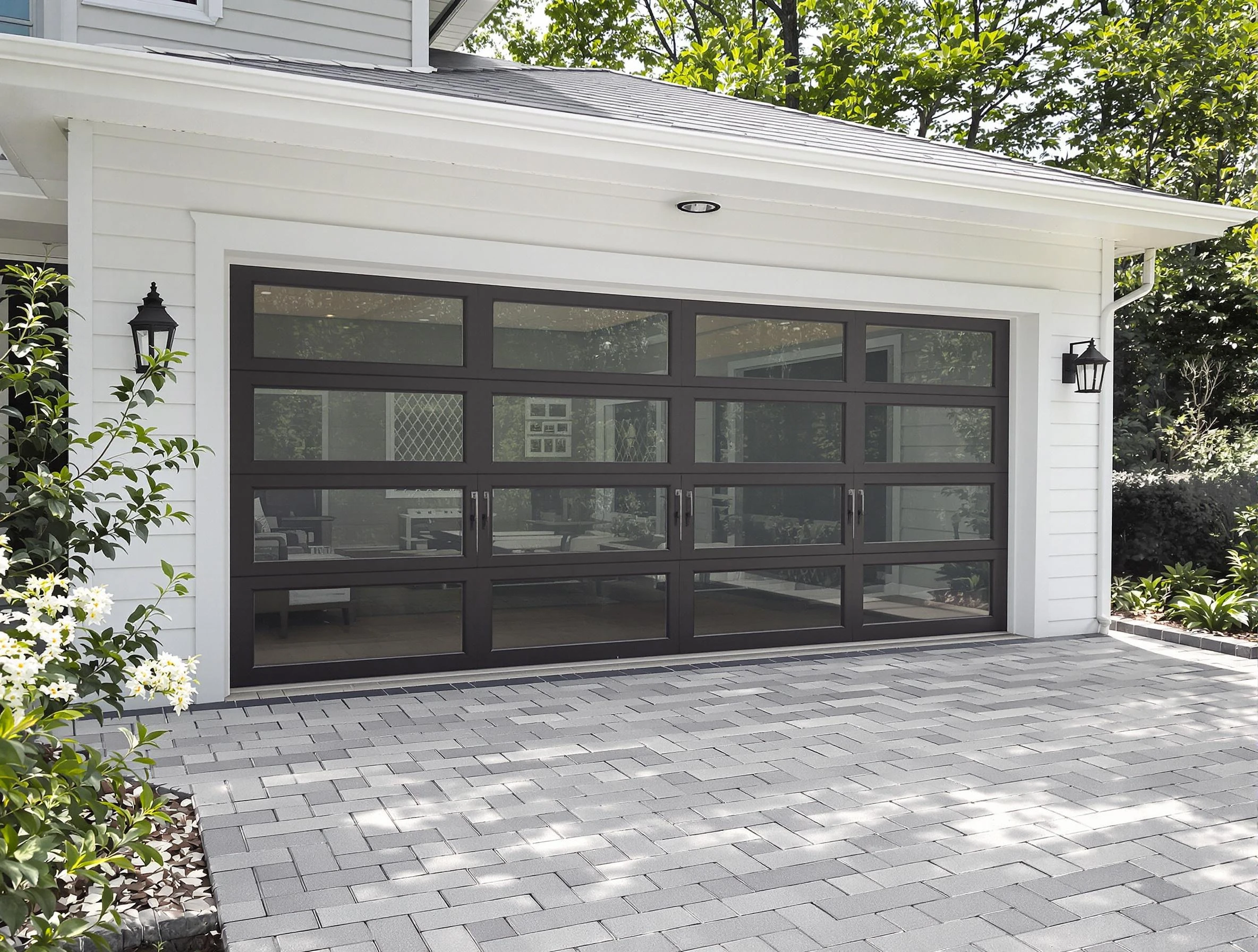 Dedham Garage Door Repair design specialist presenting custom garage door options to Dedham homeowner