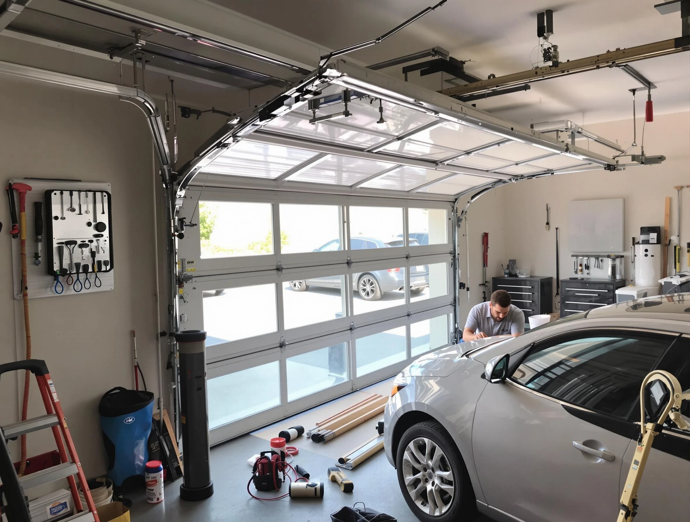 Garage door noise reduction service by Dedham Garage Door Repair in Dedham